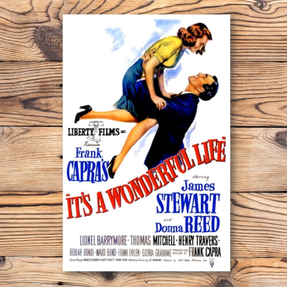 Its a Wonderful Life Retro Movie Poster James Stewart Refrigerator Locker Magnet